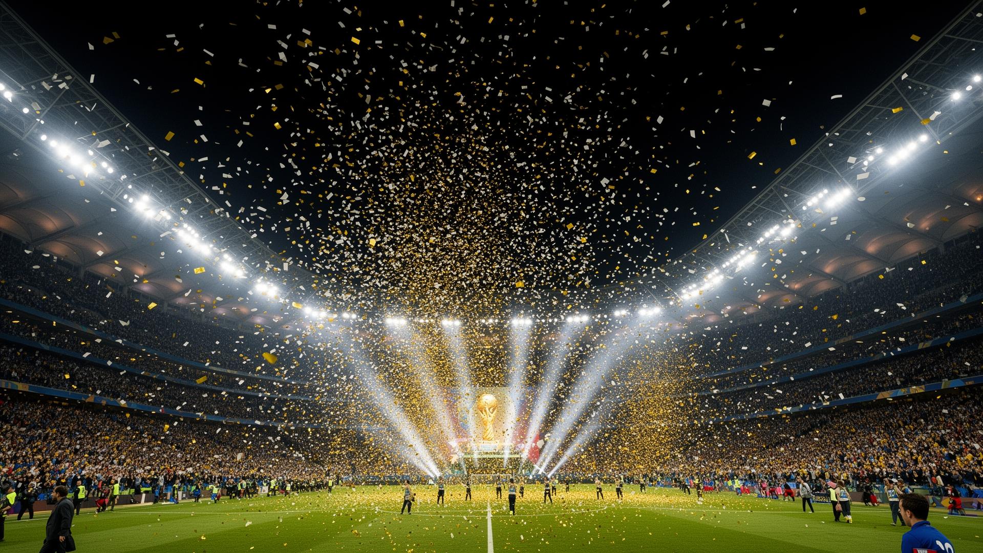 Estadio con confeti