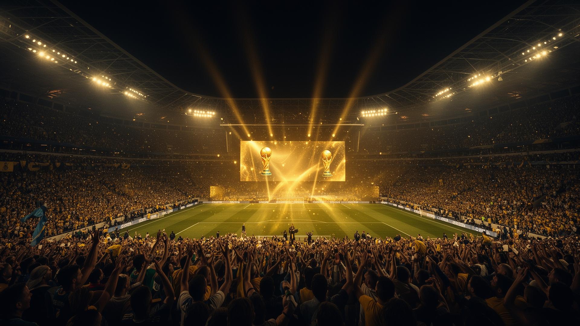 Estadio iluminado Mundial 2026